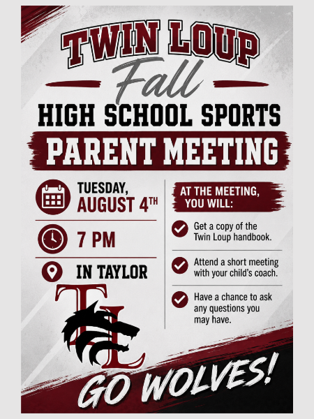 poster with sport meeting details in maroon, grey  , black